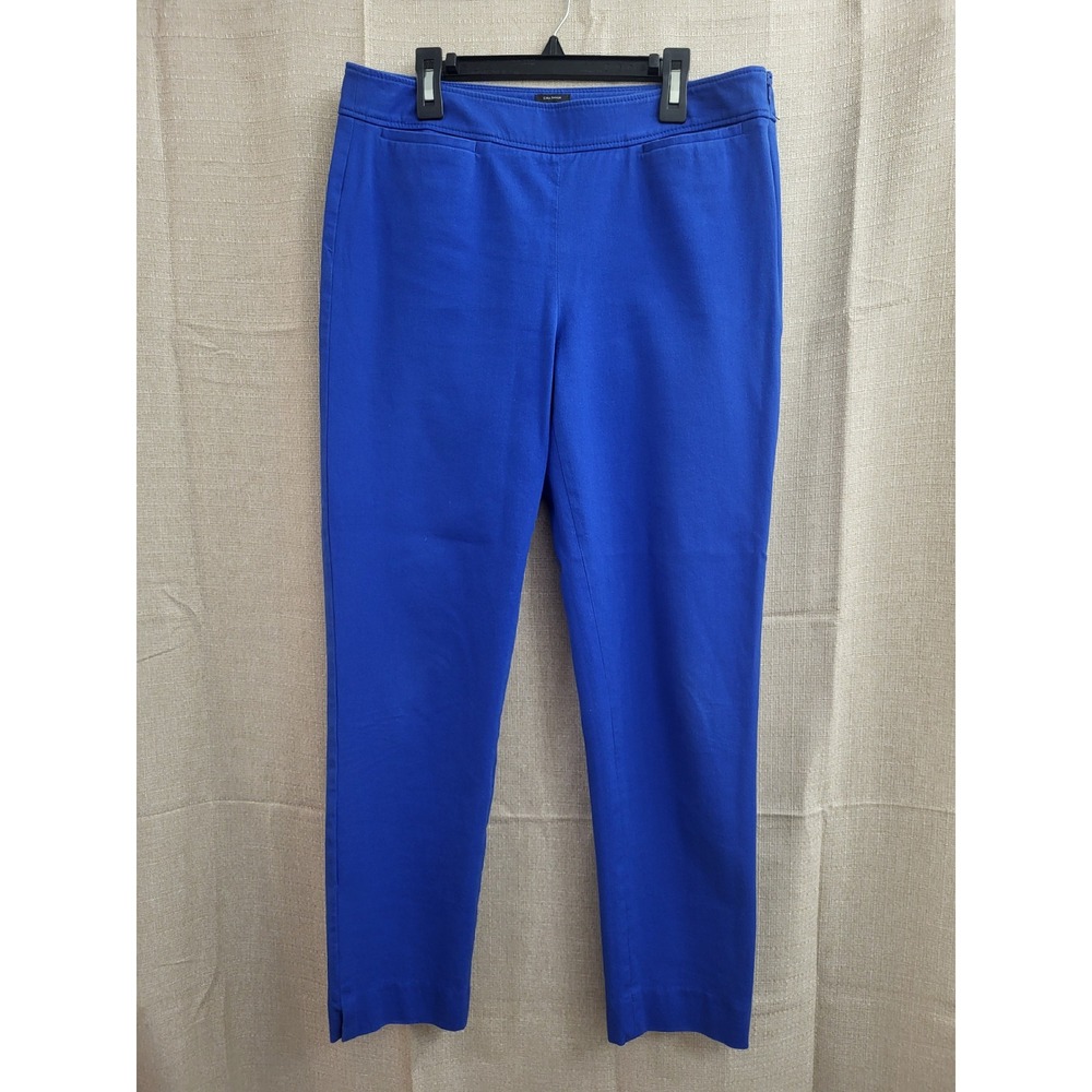 Talbots Chatham Ankle Pants Womens 6 Royal Blue Side Zip Slim Stretch Trousers